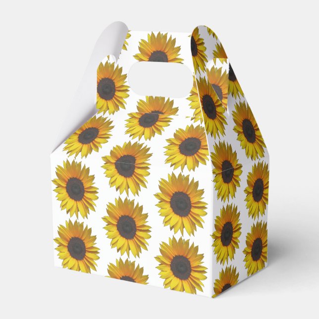 Sunflower Floral Pattern Favour Box (Front Side)