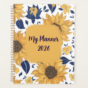Sunflower Floral Planner Cover