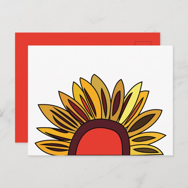 Sunflower Floral Postcard (Front/Back)