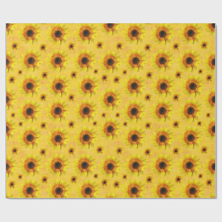 Sunflower Floral Rustic Country Wrapping Paper