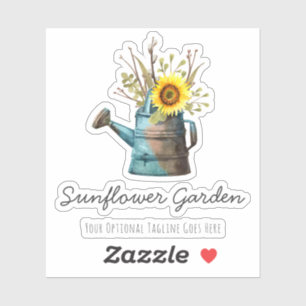 Sunflower Floral Rustic Vintage Watering Can Logo