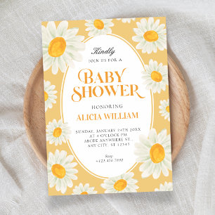 Sunflower Floral seamless pattern baby shower Invitation