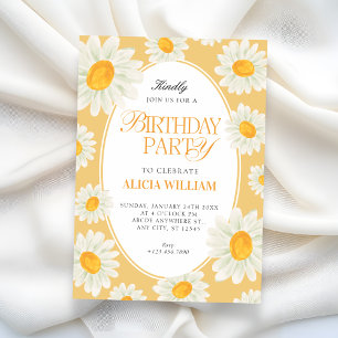 Sunflower Floral seamless pattern birthday Invitation