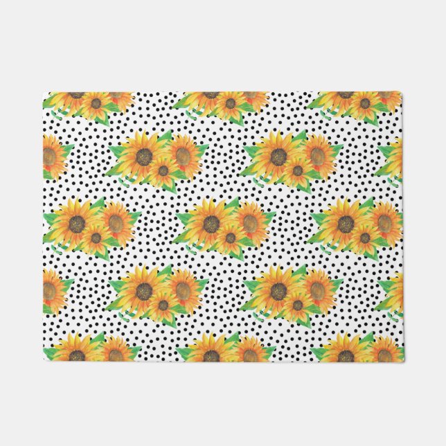 Sunflower Floral Wall Decals Doormat (Front)