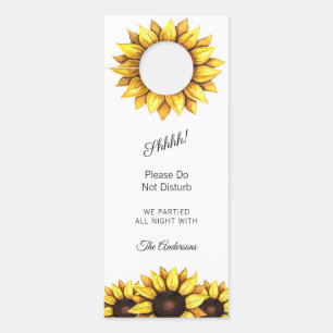 Sunflower Floral Wedding Fall Yellow White  Door Hanger