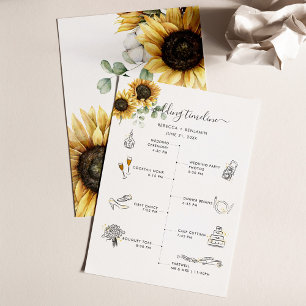 Sunflower Floral Wedding Itinerary with Icons Programme
