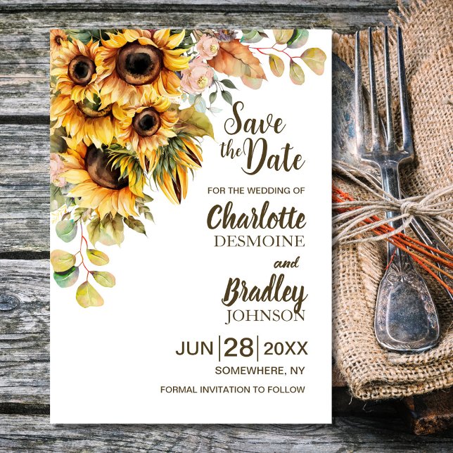 Sunflower Floral Wedding Save The Date (Creator Uploaded)