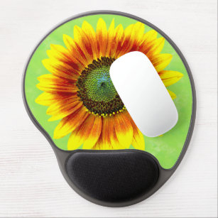 Sunflower Floral Yellow and Green Flower Garden Gel Mouse Pad