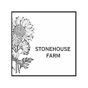 Sunflower Floral Your Business Name Self-inking Stamp
