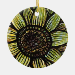 Sunflower flower earth day Sunflowers Art Ceramic Tree Decoration