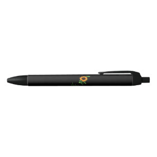 Sunflower Flower Gift Black Ink Pen