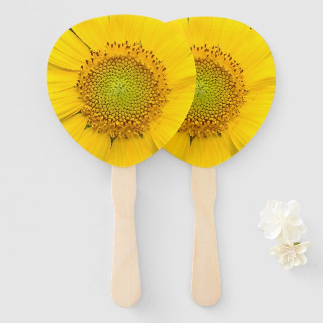 Sunflower Flower Photography Hand Fan (Front and Back)