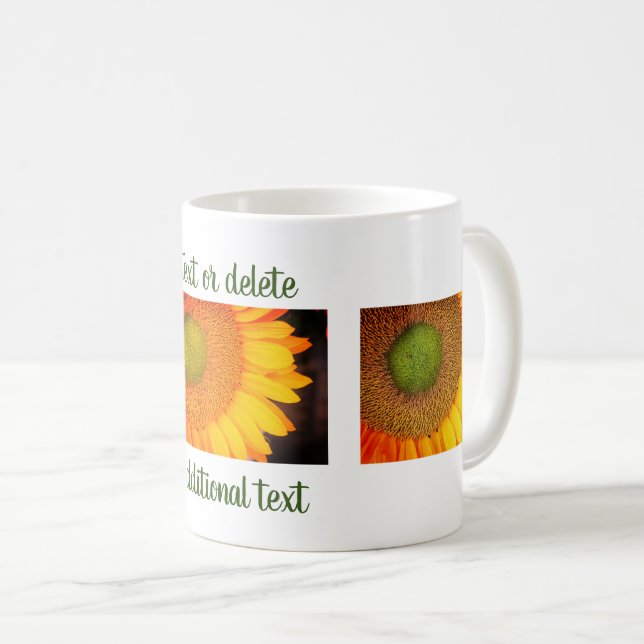 Sunflower Flower Photography Personalised Coffee Mug (Front Right)