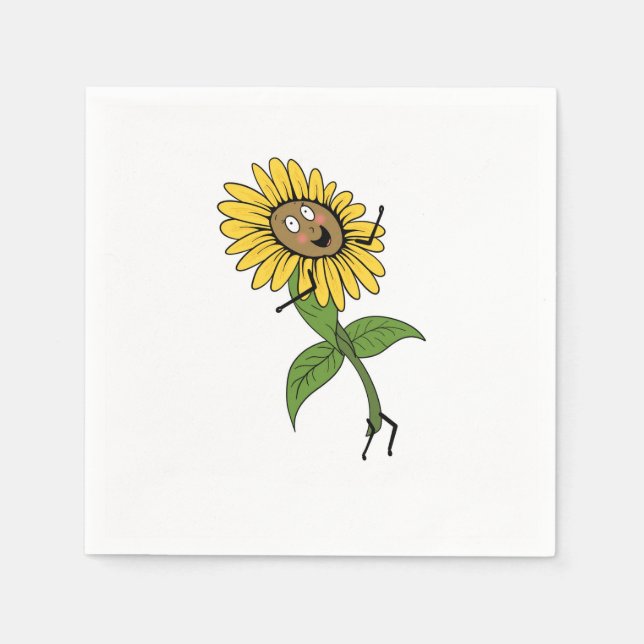 Sunflower, flower theme napkin (Front)
