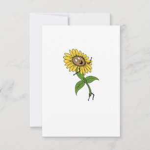 Sunflower, flower theme thank you card