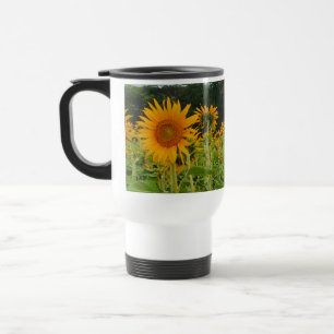 Sunflower flower travel mug
