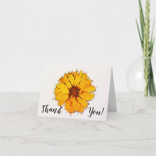 Sunflower Folded Thank You Card (Front)