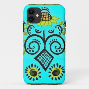 Sunflower Folk Art Pattern with Dots Case-Mate iPhone Case