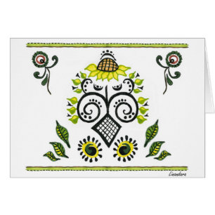 Sunflower Folk Pattern by Alexandra Cook