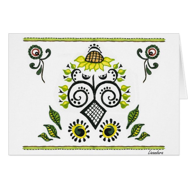 Sunflower Folk Pattern by Alexandra Cook (Front Horizontal)