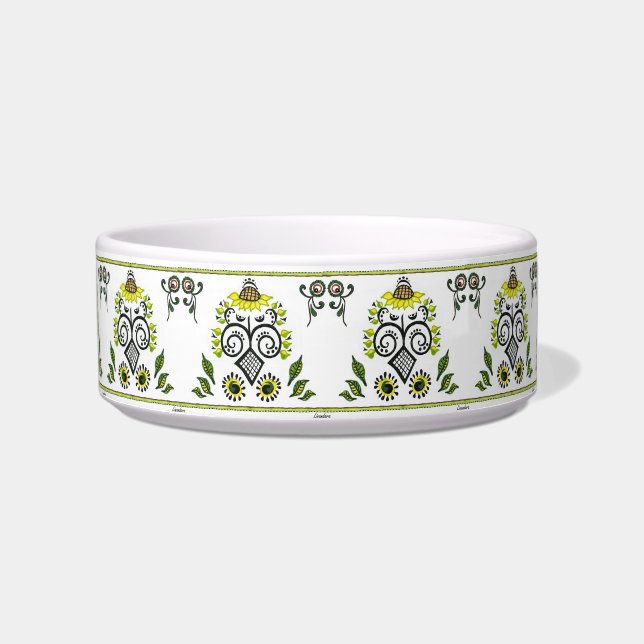 Sunflower Folk Pattern by Alexandra Cook Bowl (Front)