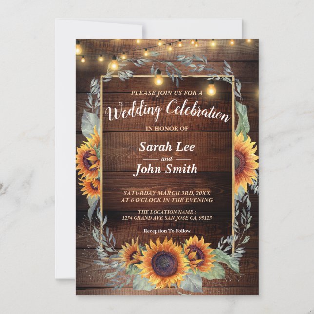 Sunflower Frame Invitation (Front)