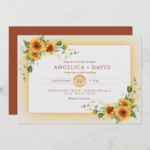 Sunflower Frame Wedding  Invitation