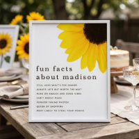 Sunflower Fun Facts 18th Birthday Party