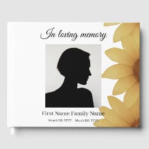 Sunflower funeral guest book