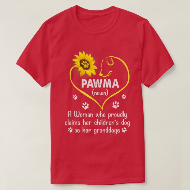 Sunflower Funny Dog Lover Pawma Mother's Day T-Shi T-Shirt (Design Front)