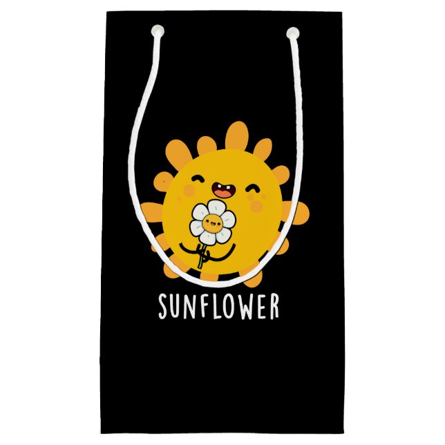 Sunflower Funny Sun And Flower Pun Dark BG Small Gift Bag (Front)
