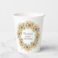 Sunflower Garden Baby Shower  Square Paper Coaster