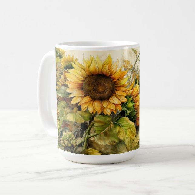 Sunflower Garden Coffee Mug (Front Left)