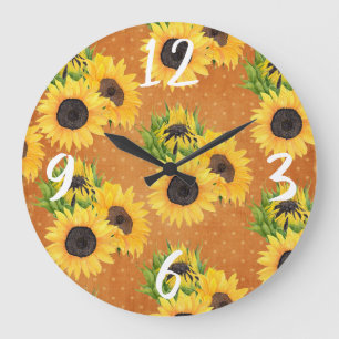 Sunflower garden design large clock