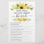 Sunflower Garden Double Sided Bridal Shower Games<br><div class="desc">Get the party started with this fun DOUBLE sided Bridal Shower Bingo and How Well Do You Know The Bride games! 
Double the fun for the price of one!
 
Visit our website for more designs and inspiration: www.creativeuniondesign.com</div>