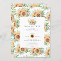 Sunflower Garden Floral  Baby Shower Invitation