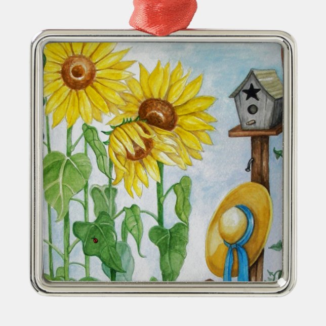 Sunflower Garden Metal Tree Decoration (Front)