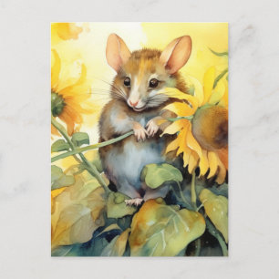 Sunflower Garden Mouse 4 of 17 Postcard
