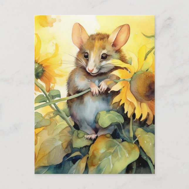 Sunflower Garden Mouse 4 of 17 Postcard (Front)