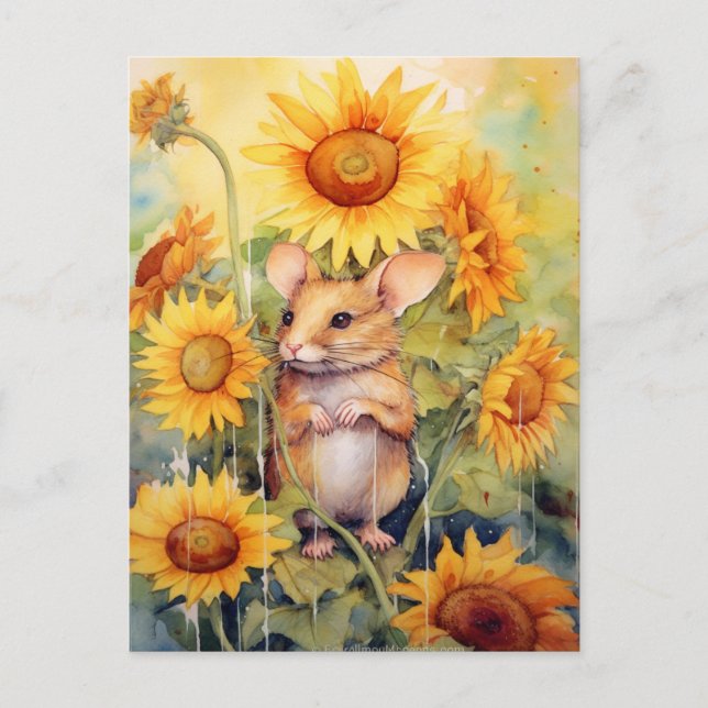 Sunflower Garden Mouse 5 of 17 Postcard (Front)