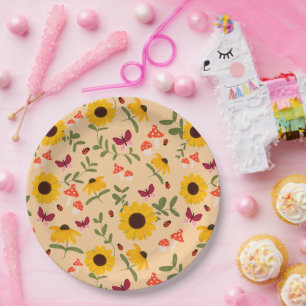 Sunflower Garden paper plate