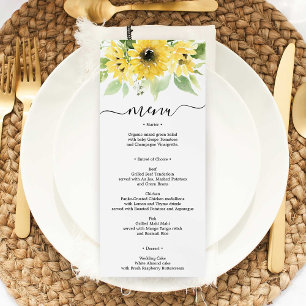 Sunflower Garden Wedding Menu or Bridal Shower Invitation