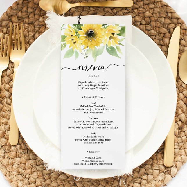 Sunflower Garden Wedding Menu or Bridal Shower Invitation (Creator Uploaded)