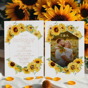 Sunflower Geometric Autumn Fall Photo Wedding Real