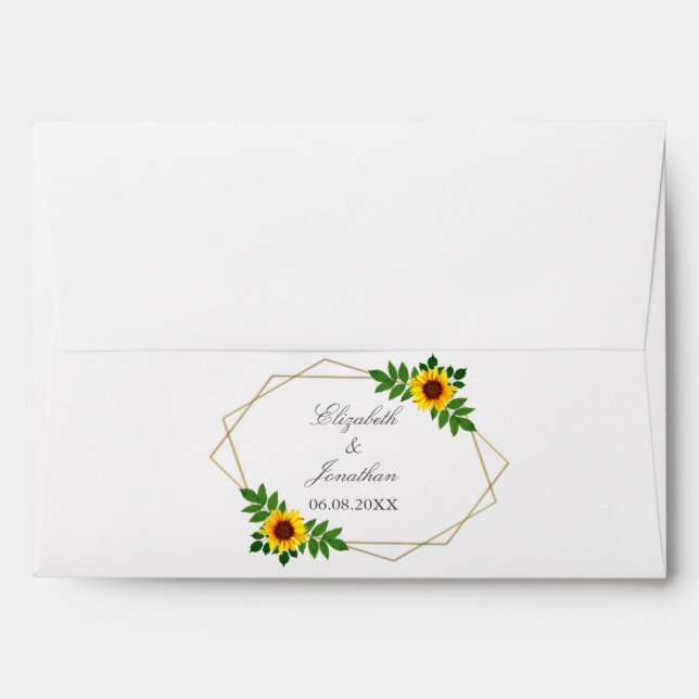 Sunflower Geometric Wedding Envelope (Back (Top Flap))