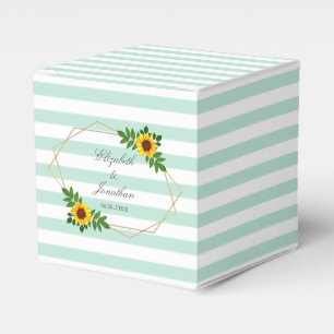 Sunflower Geometric Wedding Favour Box