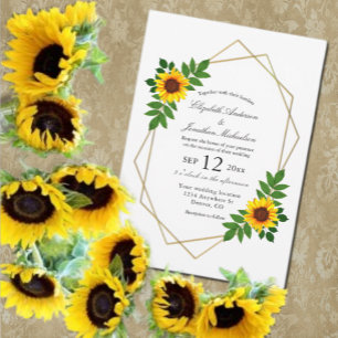 Sunflower Geometric Wedding Invitation