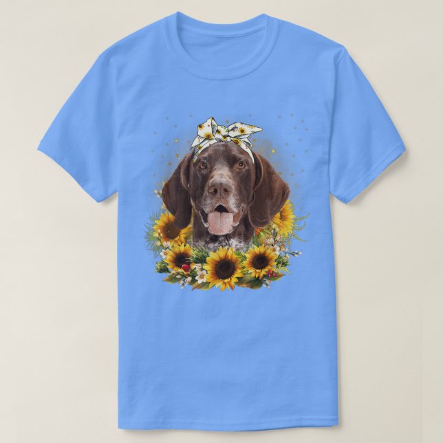 Sunflower German Shorthaired Pointer Dog Mothers D T-Shirt (Design Front)