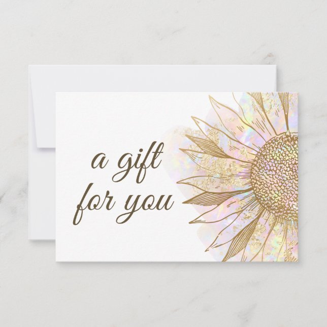 sunflower  gift certificate (Front)