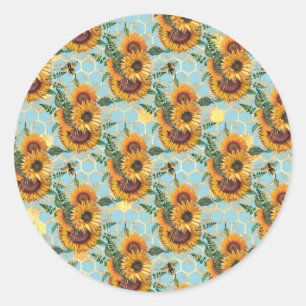 Sunflower Gifts Bright As A Sunflower Classic Round Sticker